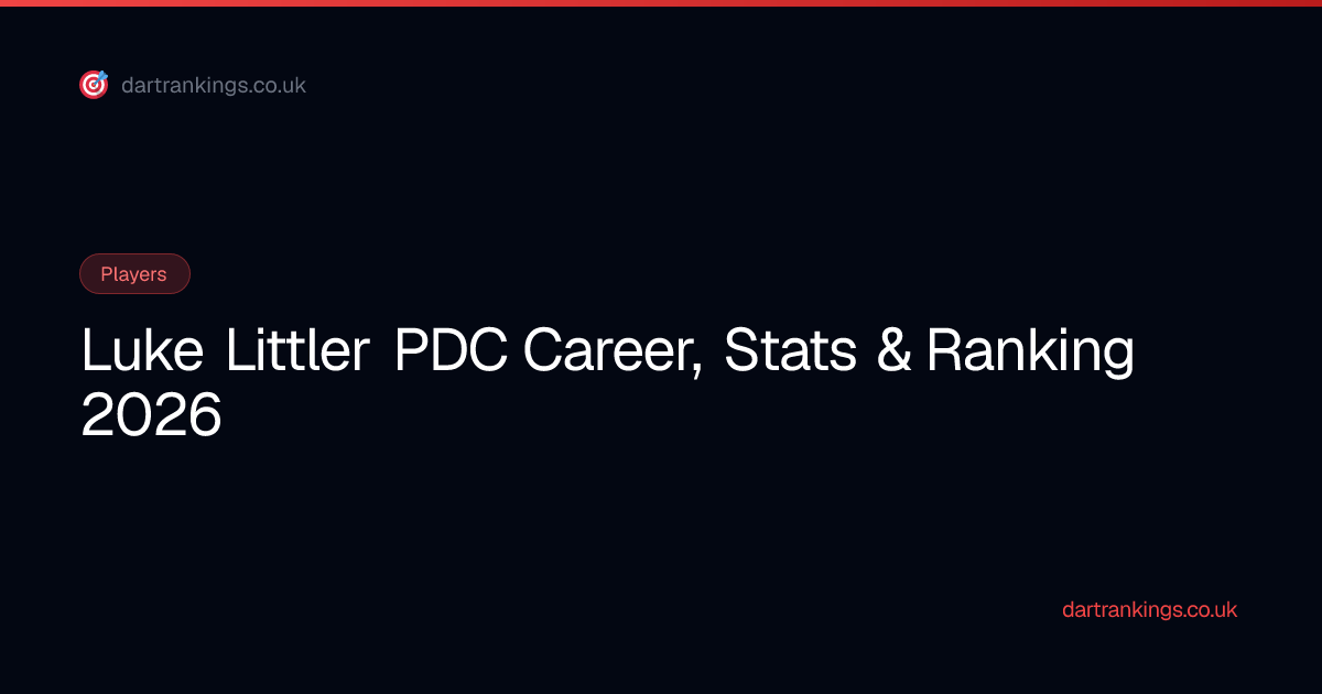 Luke Littler PDC Career, Stats & Ranking 2026 — The Nuke | PDC Darts ...